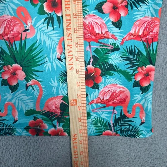 Yatta Golf Polo Shirt Mens XL Blue Green Flamingo Performance Tropical Hawaiian - Picture 4 of 8